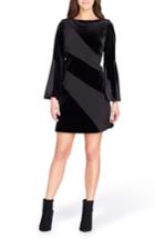 Women's Tahari Velvet Bell Sleeve Shift Dress - Black