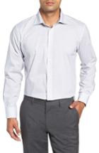 Men's Bugatchi Trim Fit Print Dress Shirt - Grey