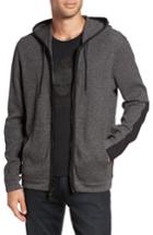 Men's John Varvatos Contrast Trim Zip Front Hoodie - Black