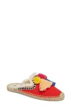 Women's Soludos Pompom Espadrille Mule M - Red