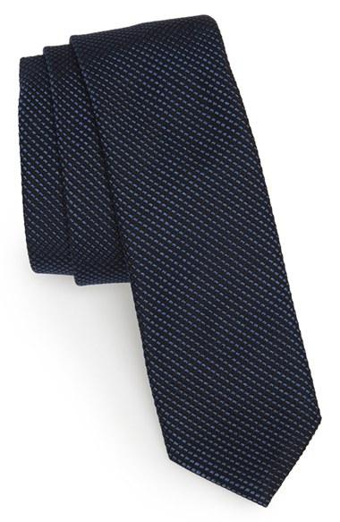 Men's Boss Grid Silk Tie, Size - Blue