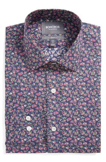 Men's Bonobos Americano Slim Fit Floral Dress Shirt .5 34 - Pink