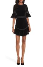 Women's Alice + Olivia Doloris Velvet Minidress - Black