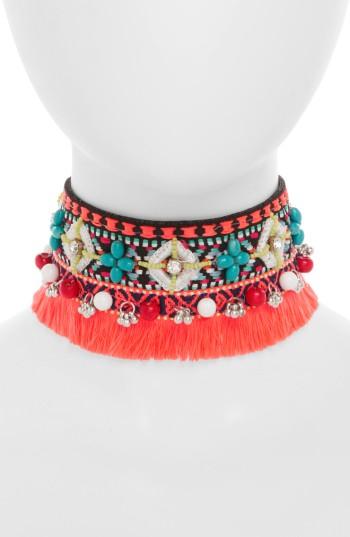Women's Topshop Beaded Tassel Choker