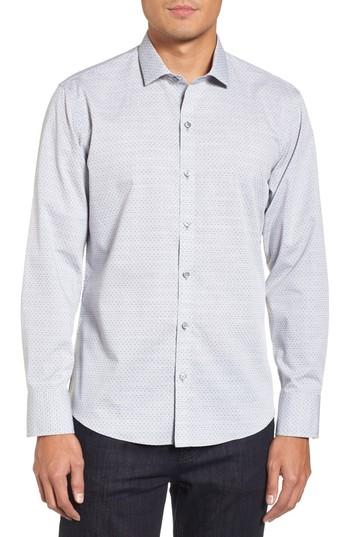 Men's Zachary Prell Atila Slim Fit Dobby Woven Sport Shirt, Size - Grey