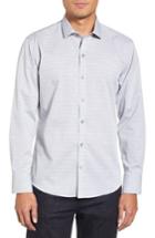 Men's Zachary Prell Atila Slim Fit Dobby Woven Sport Shirt, Size - Grey