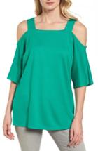 Women's Halogen Cold Shoulder Tunic Top, Size - Green