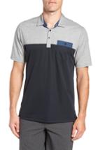 Men's Travis Mathew Four B's Colorblocked Polo, Size - Black