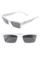 Women's Versace 55mm The Clans Cat Eye Sunglasses - White Solid