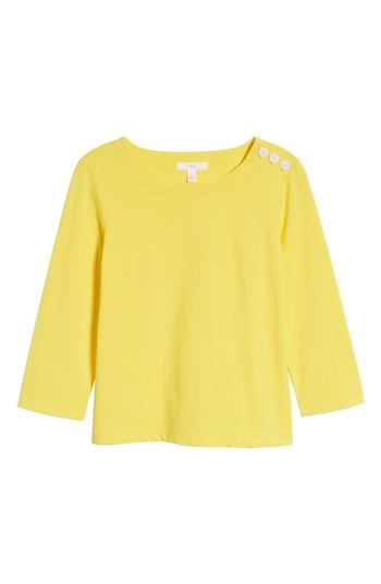 Women's 1901 Shoulder Button Cotton Top - Yellow