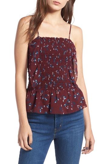 Women's Wayf Devon Smocked Camisole - Burgundy
