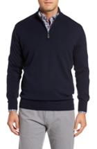 Men's Peter Millar Crown Soft Merino Blend Quarter Zip Sweater - Blue
