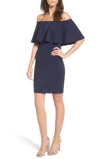 Women's Soprano Ruffle Off The Shoulder Body-con Dress - Blue