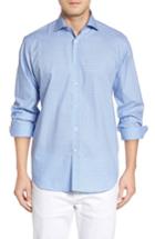 Men's Bugatchi Classic Fit Tile Print Sport Shirt - Blue