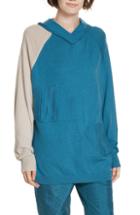 Women's Tibi Contrast Sleeve Hoodie, Size - Blue/green