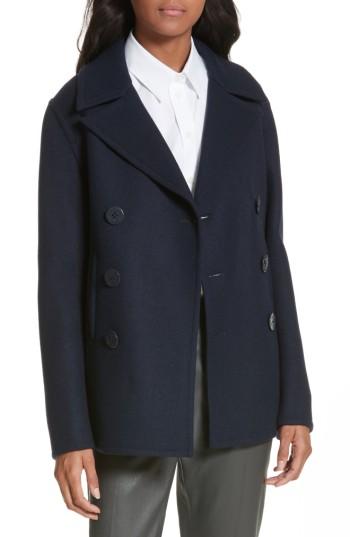 Women's Joseph Hector Double-breasted Peacoat Us / 36 Fr - Blue