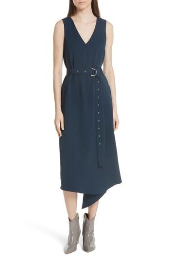 Women's Tibi Drape Front Faux Wrap Twill Dress - Blue