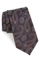 Men's Nordstrom Men's Shop Emery Paisley Silk Tie, Size - Brown