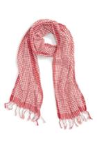 Women's Madewell Gingham Scarf, Size - Red