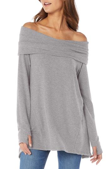 Women's Michael Stars Madison Brushed Convertible Swing Tunic Top - Grey