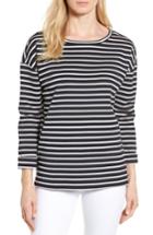 Women's Nordstrom Signature Side Zip Stripe Sweatshirt - Blue