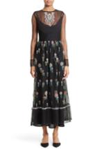 Women's Red Valentino Floral Embroidered Dress Us / 44 It - Black