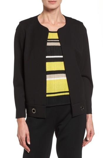 Women's Ming Wang Grommet Detail Jacket - Black