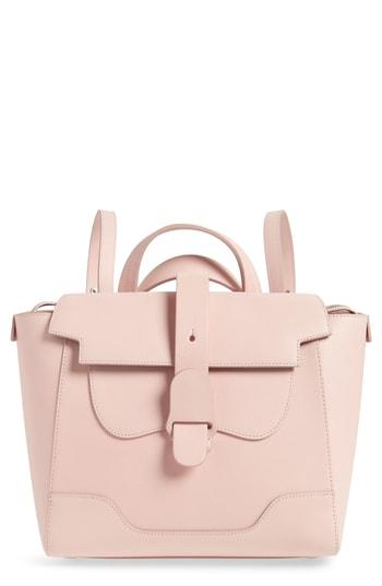 Senreve Medium Maestra Pebbled Leather Convertible Satchel - Pink