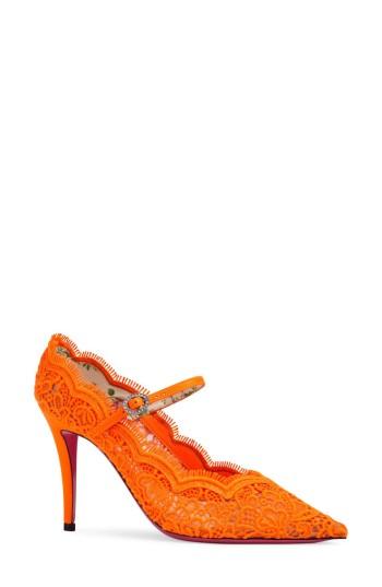 Women's Gucci Virginia Pointy Toe Mary Jane Pump Us / 37eu - Orange