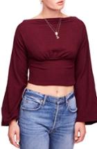 Women's Free People Crazy On You Thermal Crop Sweater - Burgundy