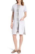 Women's Eileen Fisher Long Organic Linen Cardigan, Size - White