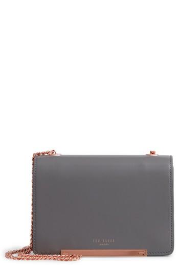 Ted Baker London Earie Leather Crossbody Bag - Grey