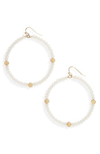 Women's Canvas Jewelry Large Glass Bead Hoop Earrings