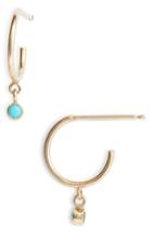 Women's Zoe Chicco Dangling Turquoise Mini Hoop Earring