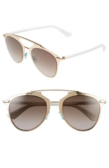 Women's Dior Reflected 52mm Brow Bar Sunglasses - Rose Gold