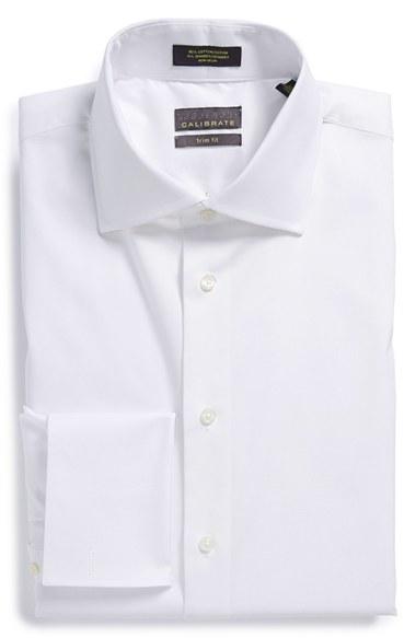 Men's Calibrate Trim Fit Non-iron French Cuff Dress Shirt