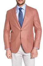 Men's David Donahue Aiden Classic Fit Silk & Wool Blazer L - Coral