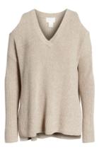 Women's Caslon Cold Shoulder Tunic Sweater - Brown
