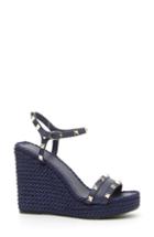 Women's Valentino Garavani Rockstud Torchon Wedge Sandal Us / 35eu - Blue