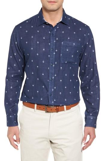 Men's Tommy Bahama Twin Palms Embroidered Cotton Sport Shirt