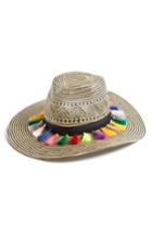 Women's Brooklyn Hat Co Playa Tassel Woven Safari Hat -