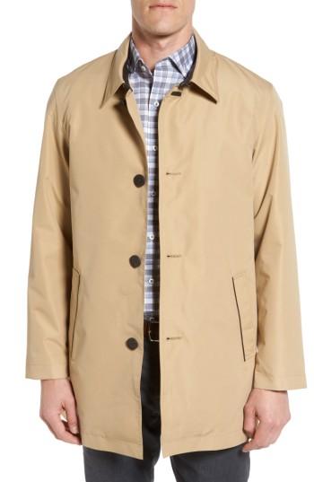 Men's Cole Haan Water Resistant Car Coat, Size - Beige