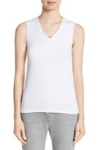 Women's Fabiana Filippi Beaded Ribbed Cotton Blend Jersey Tank Us / 42 It - White
