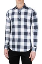 Men's Bugatchi Classic Fit Gingham Sport Shirt - Grey