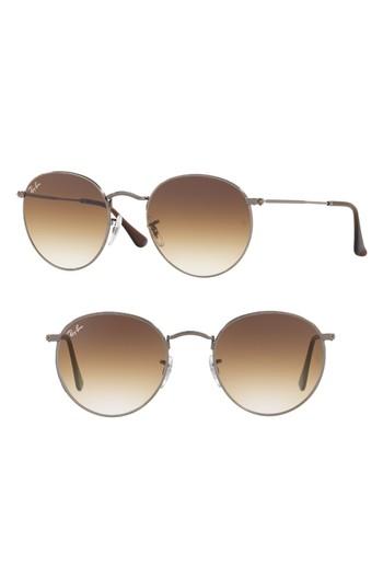 Women's Ray-ban 53mm Round Retro Sunglasses - Gunmetal