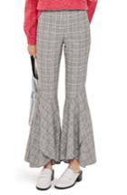 Women's Topshop Checked Super Flare Trousers Us (fits Like 0-2) - Grey