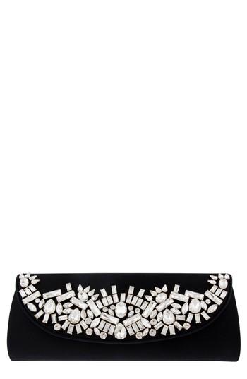 Badgley Mischka Guilt Crystal Embellished Clutch - Black