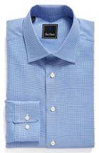 Men's David Donahue Regular Fit Houndstooth Dress Shirt .5 32/33 - Blue