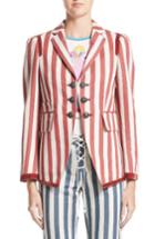 Women's Roberto Cavalli Stripe Hemp & Cotton Blazer
