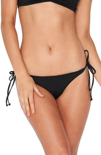 Women's L Space Lily Pucker Tie Side Bikini Bottoms - Black